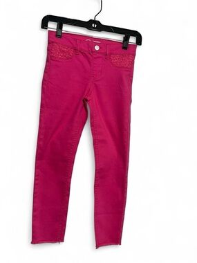 wonder nation Hot Pink Girls Stretch Leggings with Lace Trim